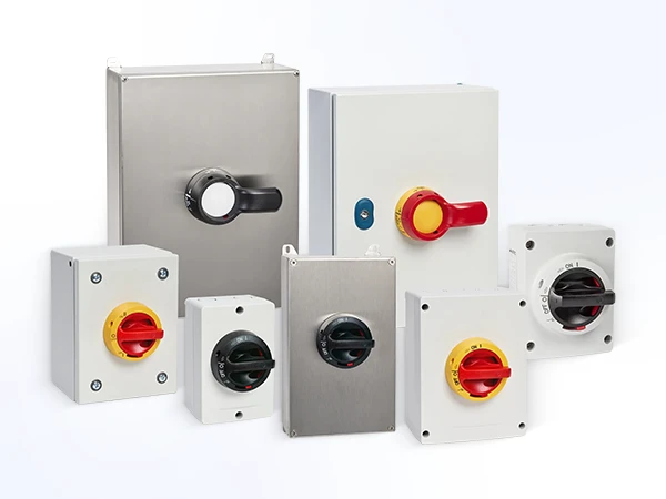 Electrical distribution control switches in various sizes and applications