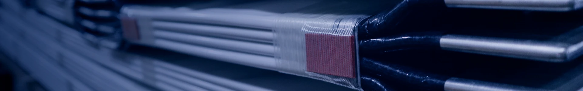 Close-up view of the busbar section of the sandwich busway